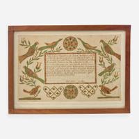 Frances Portzline (1771-1857), York County, PA A Fraktur birth and baptism record for Wilhelmina Portzline