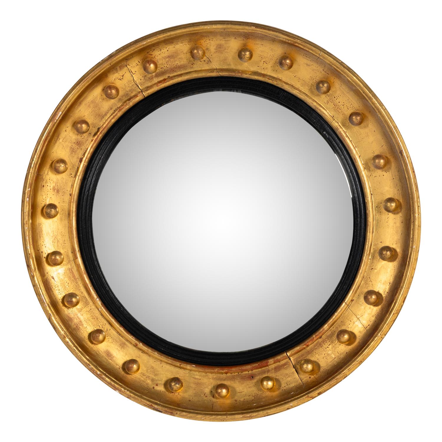 A Regency Style Giltwood Convex Mirror