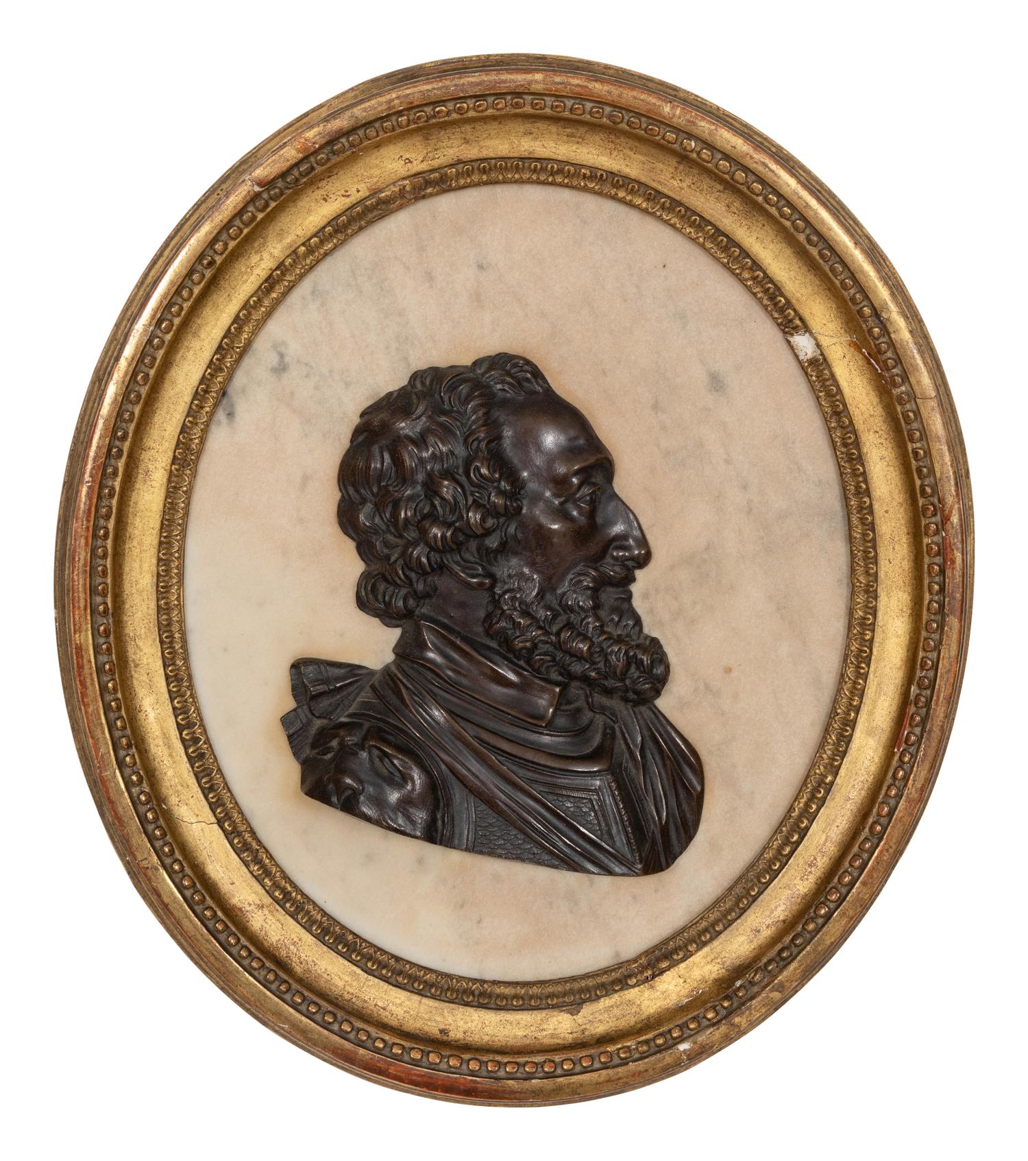 A Pair of Bronze Profile Medallions Depicting Henry IV and The Duke of Sully
