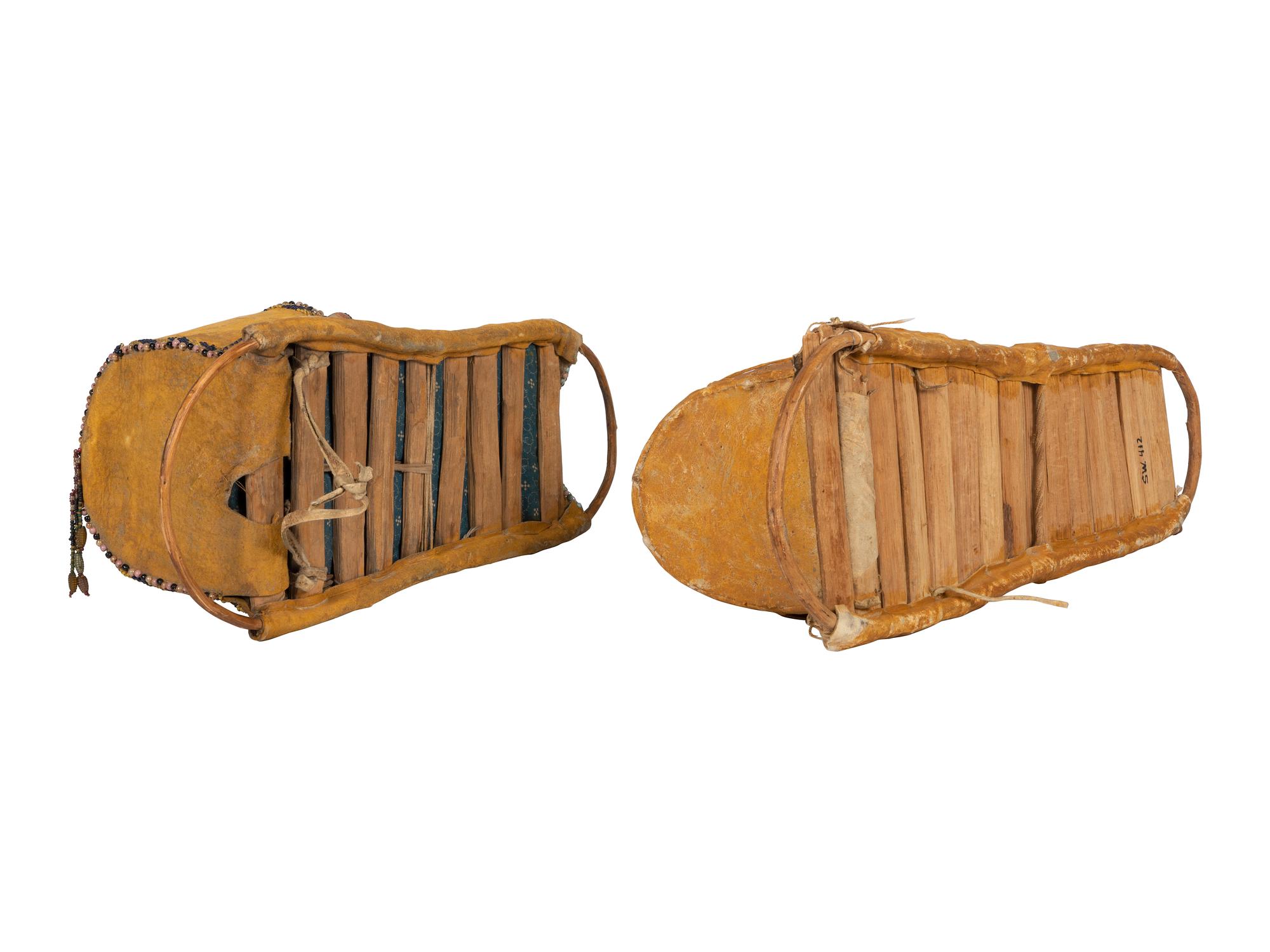 Apache Beaded Hide Doll Cradles
