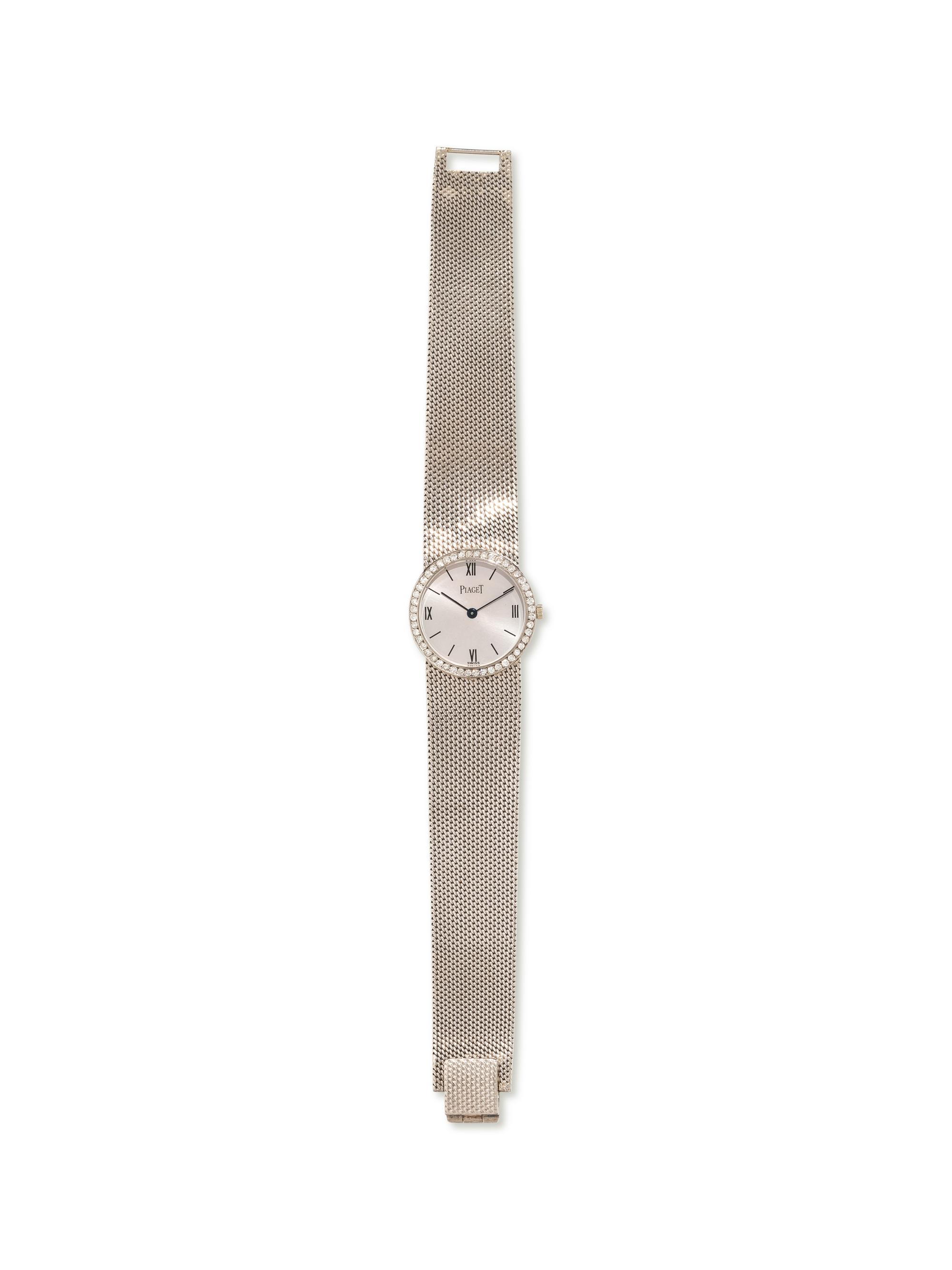 PIAGET, 18K WHITE GOLD AND DIAMOND WRISTWATCH