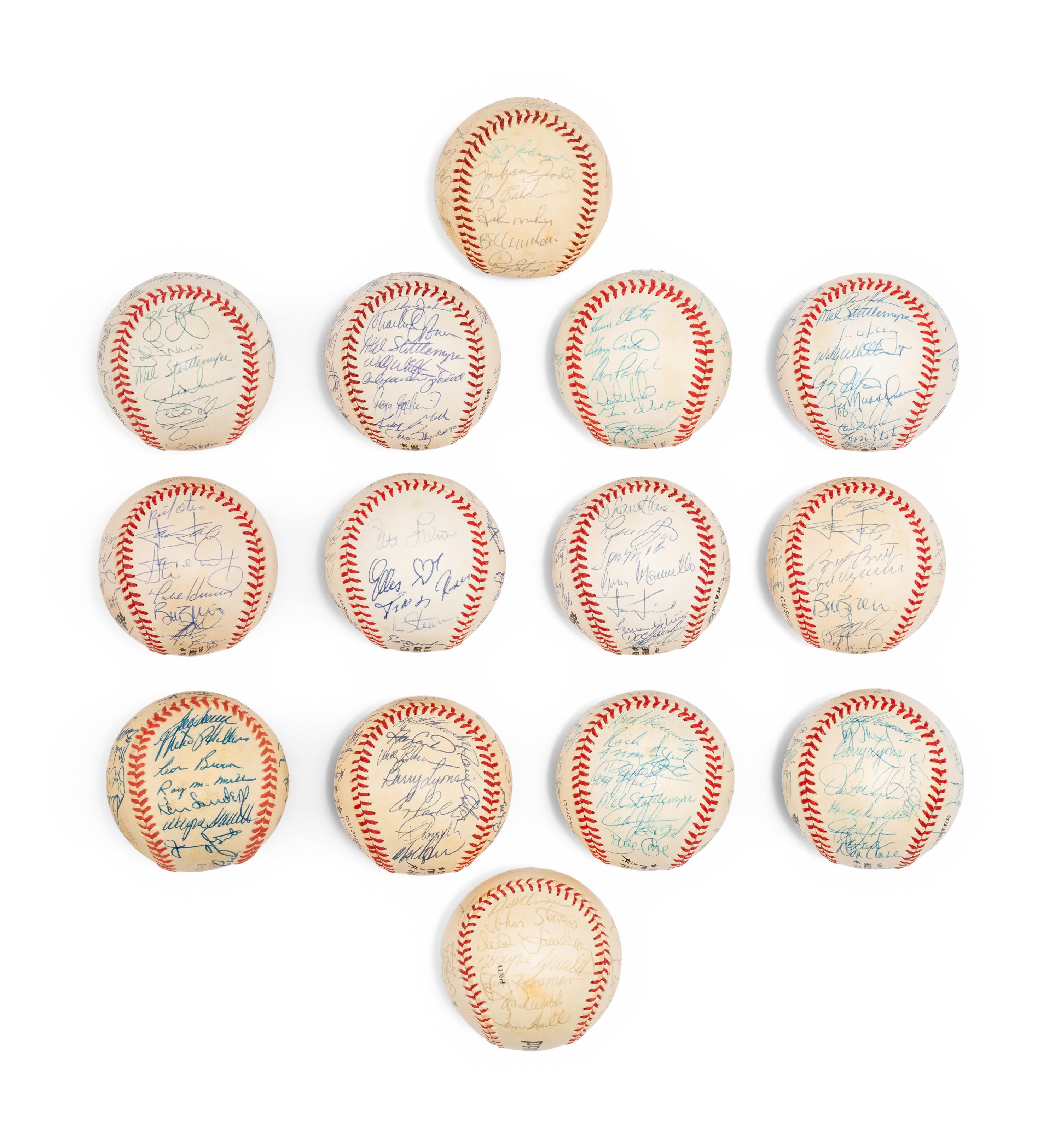 A Large Group of Assorted 1970s-90s New York Mets Team Signed Autograph Baseballs