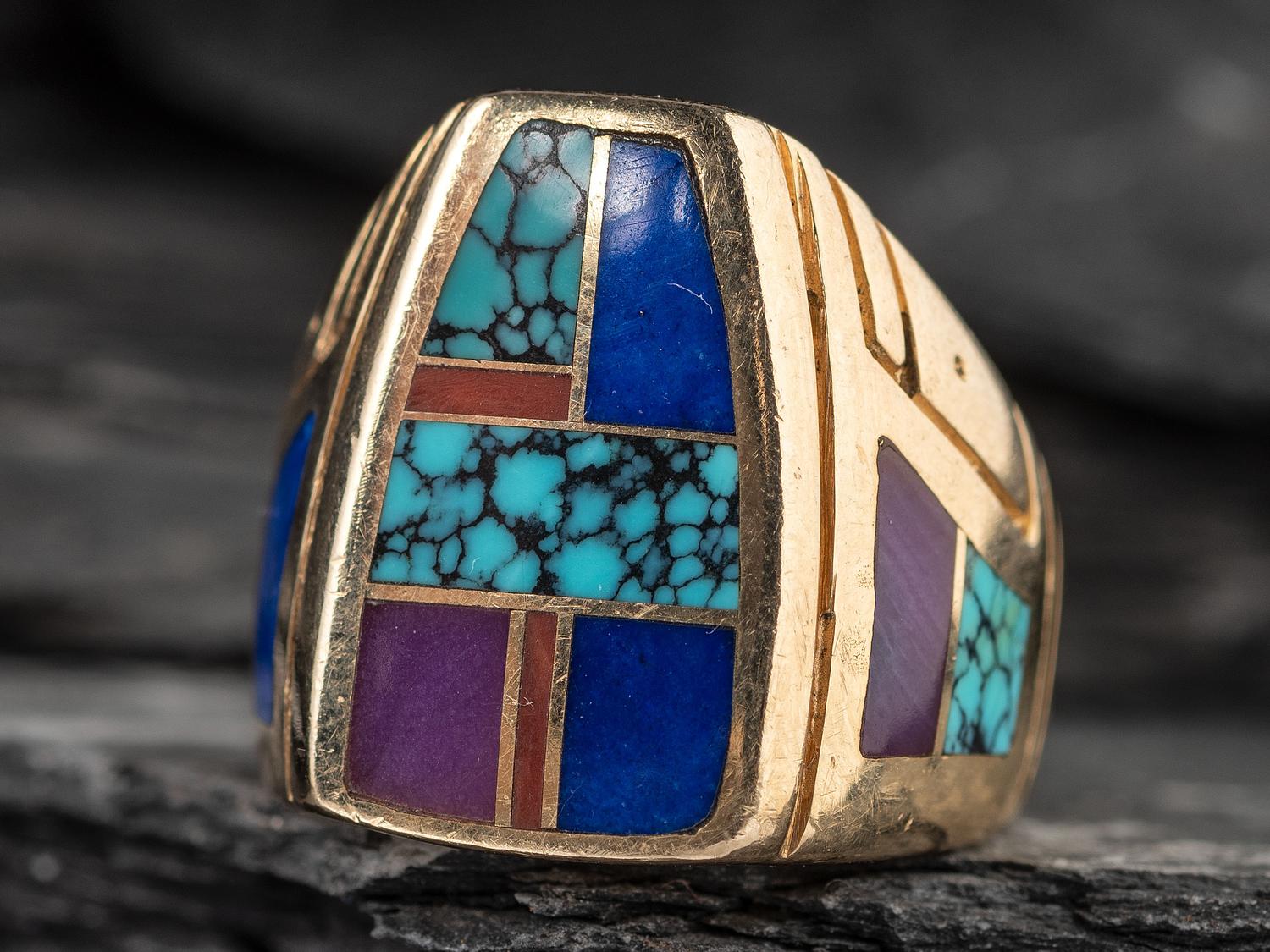 14K Gold and Inlay Ring