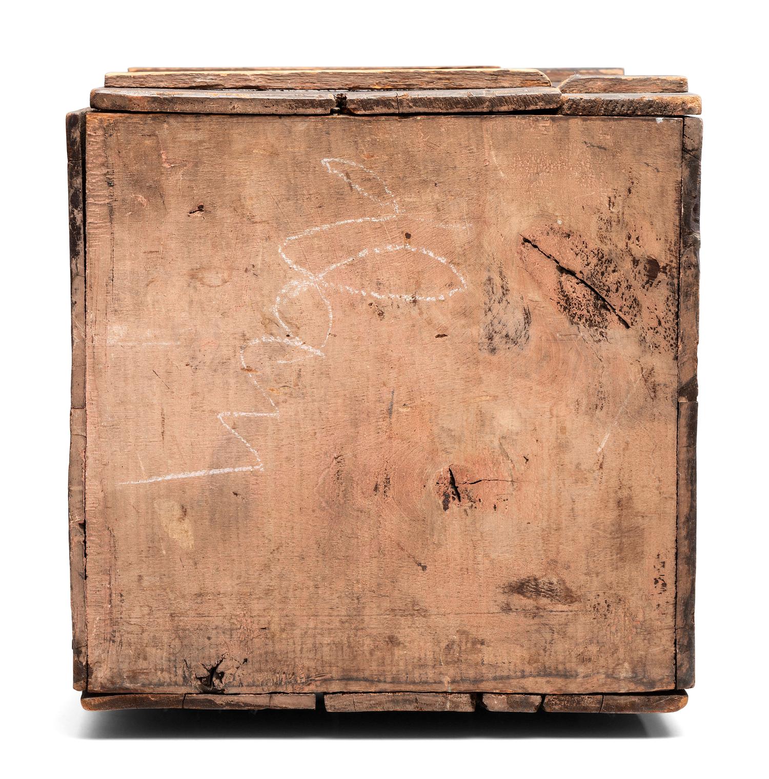 A Slat-Wood 'Marvin's Superior' Hinged-Lid Cracker Box