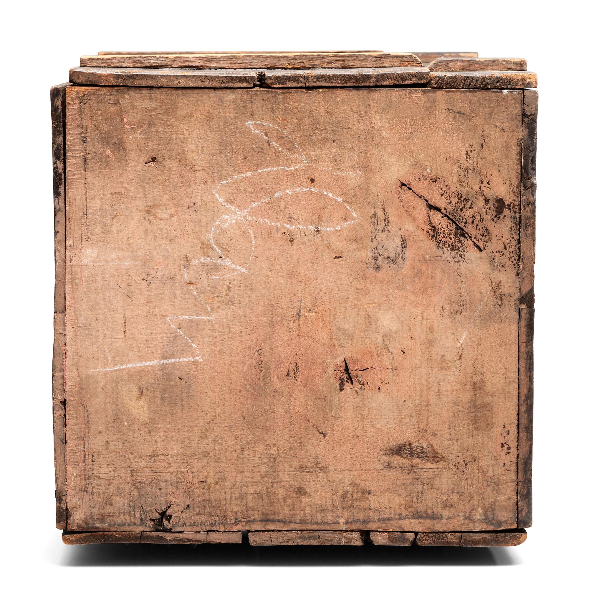 A Slat-Wood 'Marvin's Superior' Hinged-Lid Cracker Box