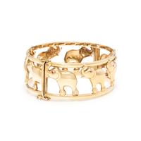 YELLOW GOLD ELEPHANT BANGLE BRACELET