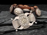 Sterling Silver Concha Belt, with 14K Gold Petroglyph Accents