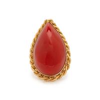 YELLOW GOLD AND CORAL RING