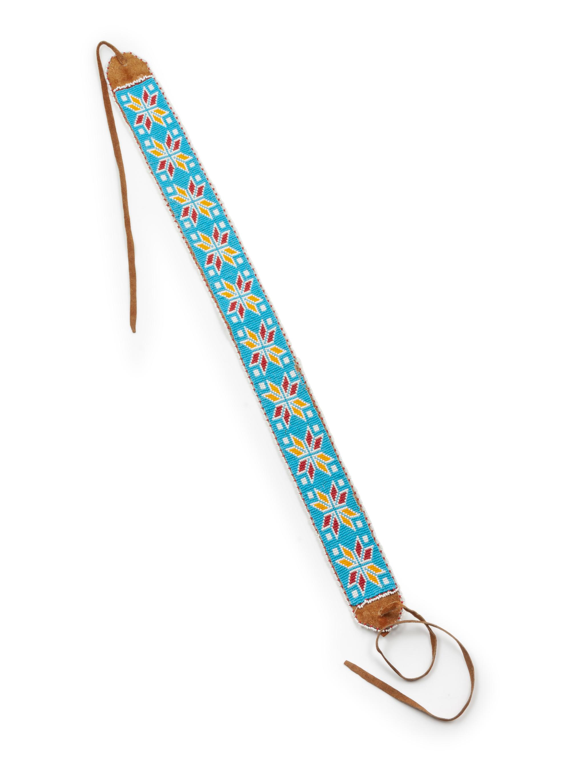 Sioux Loom Beaded Belt on Cowhide