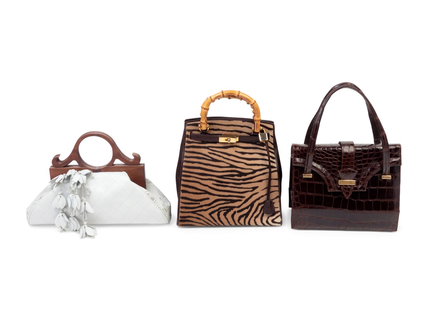 Three Designer Bags: One Kleinberg Sherrill, One Anthony Luciano, and One Revillon