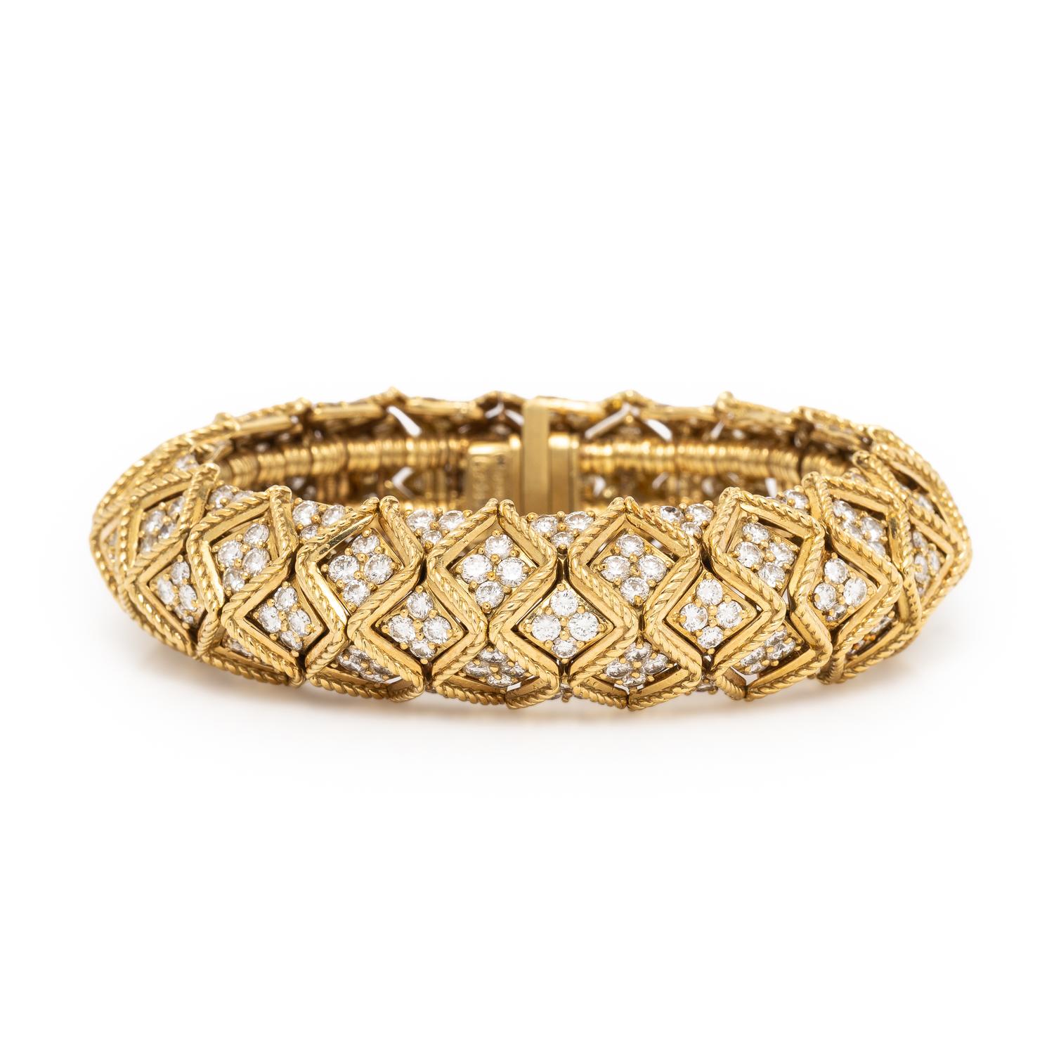 Hammerman Brothers, Yellow Gold and Diamond Bracelet
