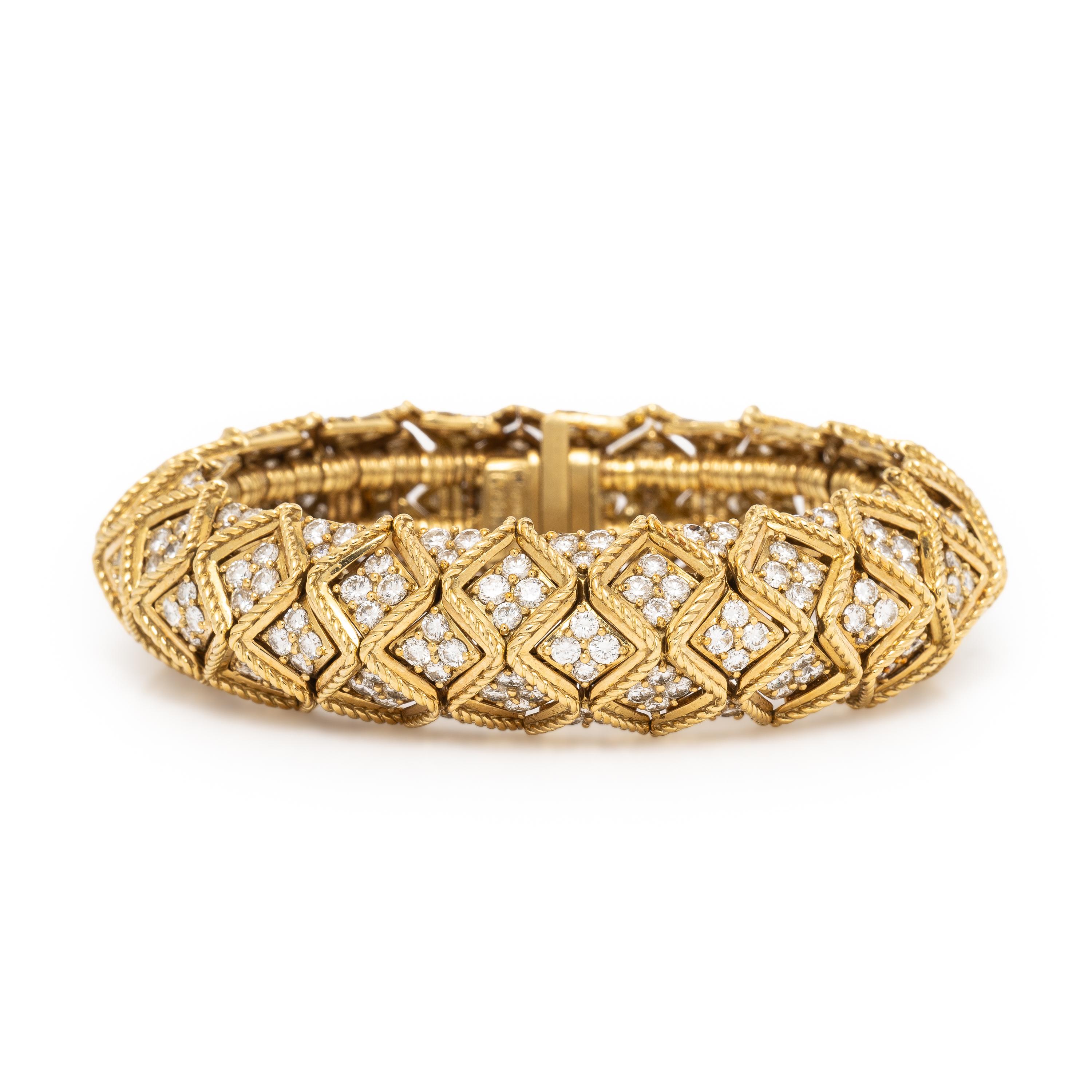 Hammerman Brothers, Yellow Gold and Diamond Bracelet