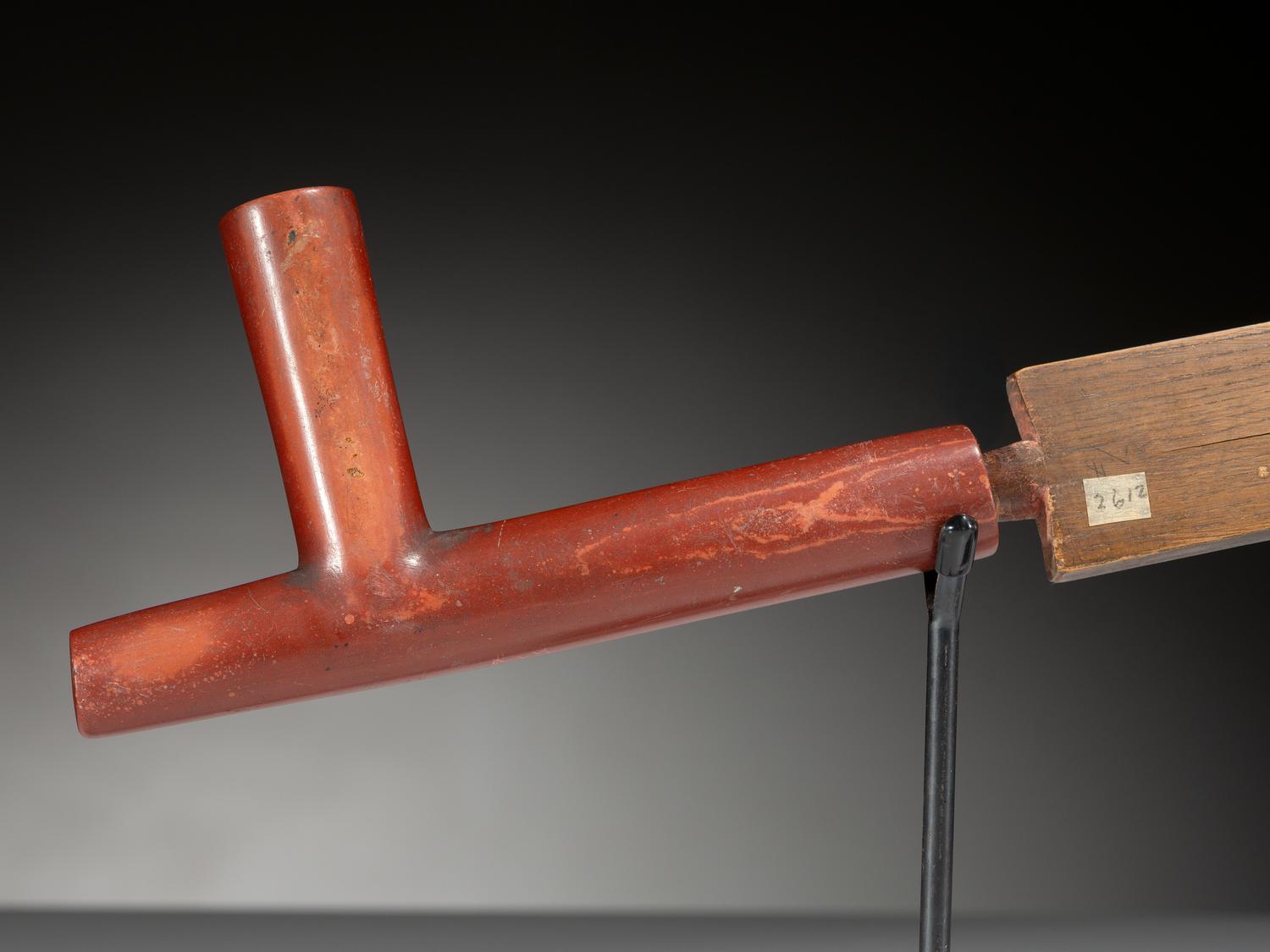 Sioux Quilled Pipe Stem, with Catlinite Bowl