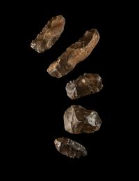 Five Paleolithic Flint Hand Axes
