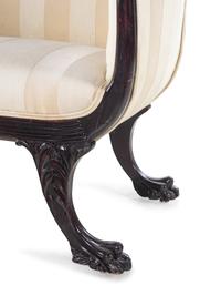 A Victorian Mahogany Settee and Armchair