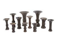 12 Chinese Bronze Gu Vases