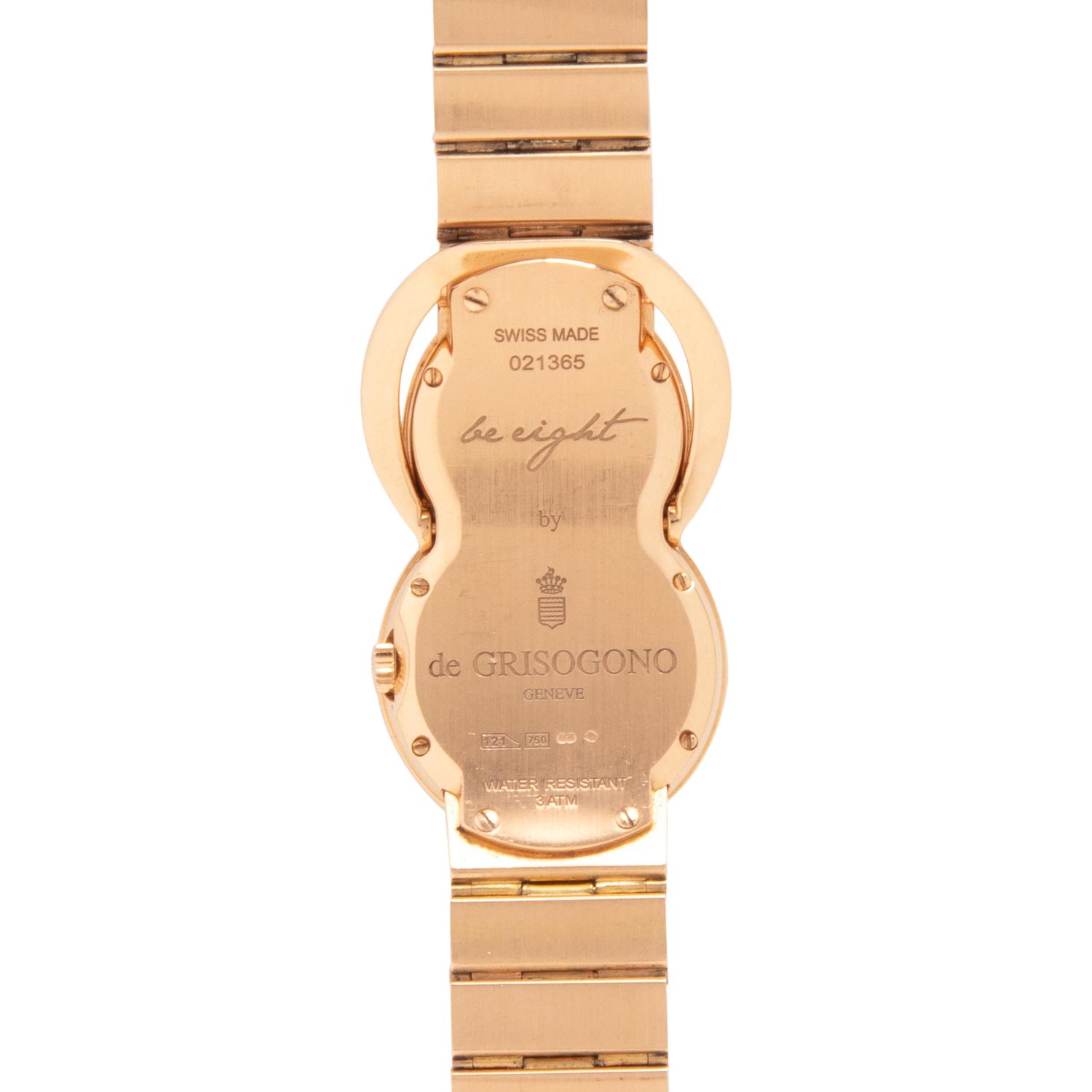 DE GRISOGONO, ROSE GOLD AND DIAMOND 'BE EIGHT' WATCH