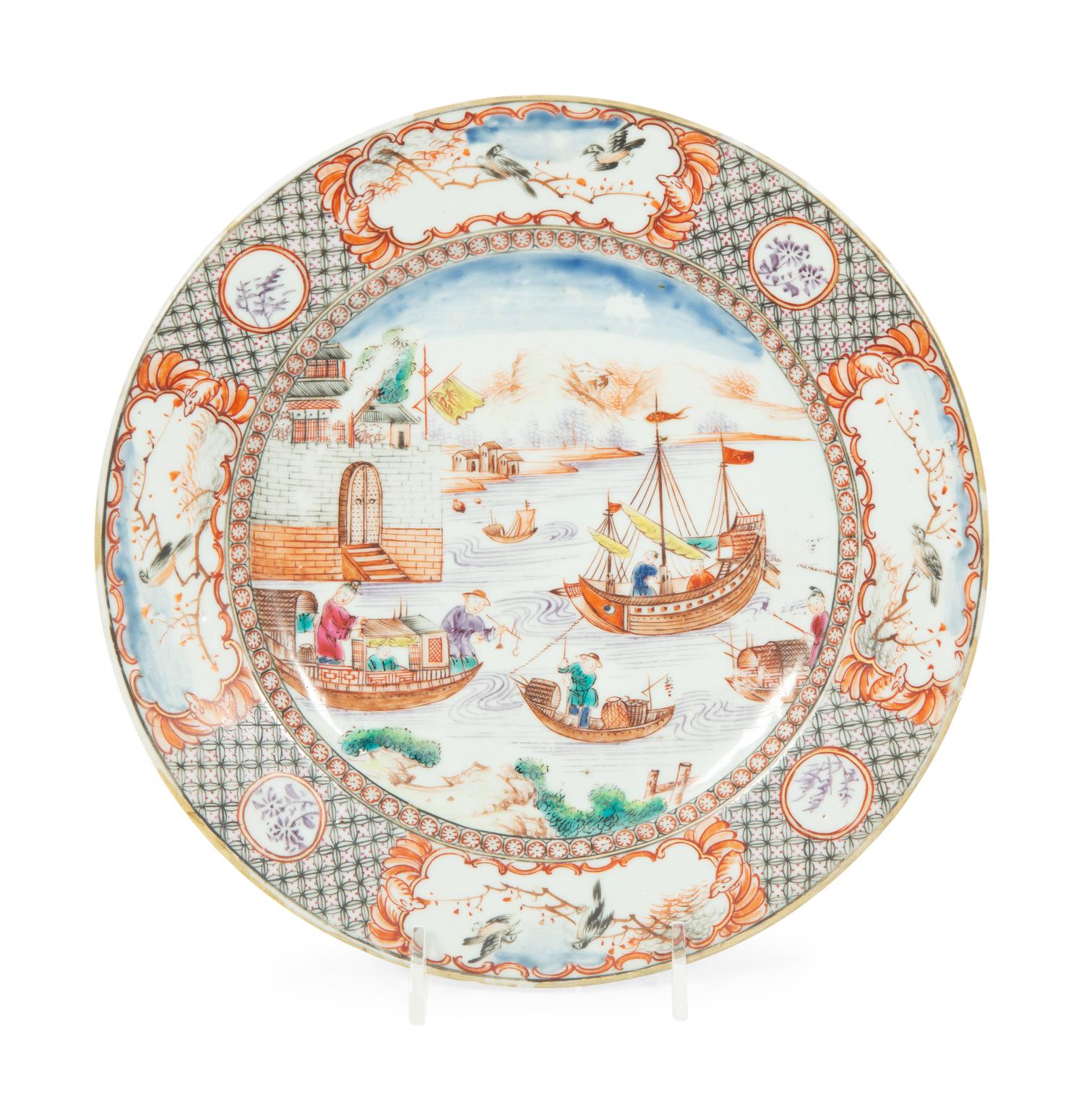 Three Chinese Export Porcelain Plates