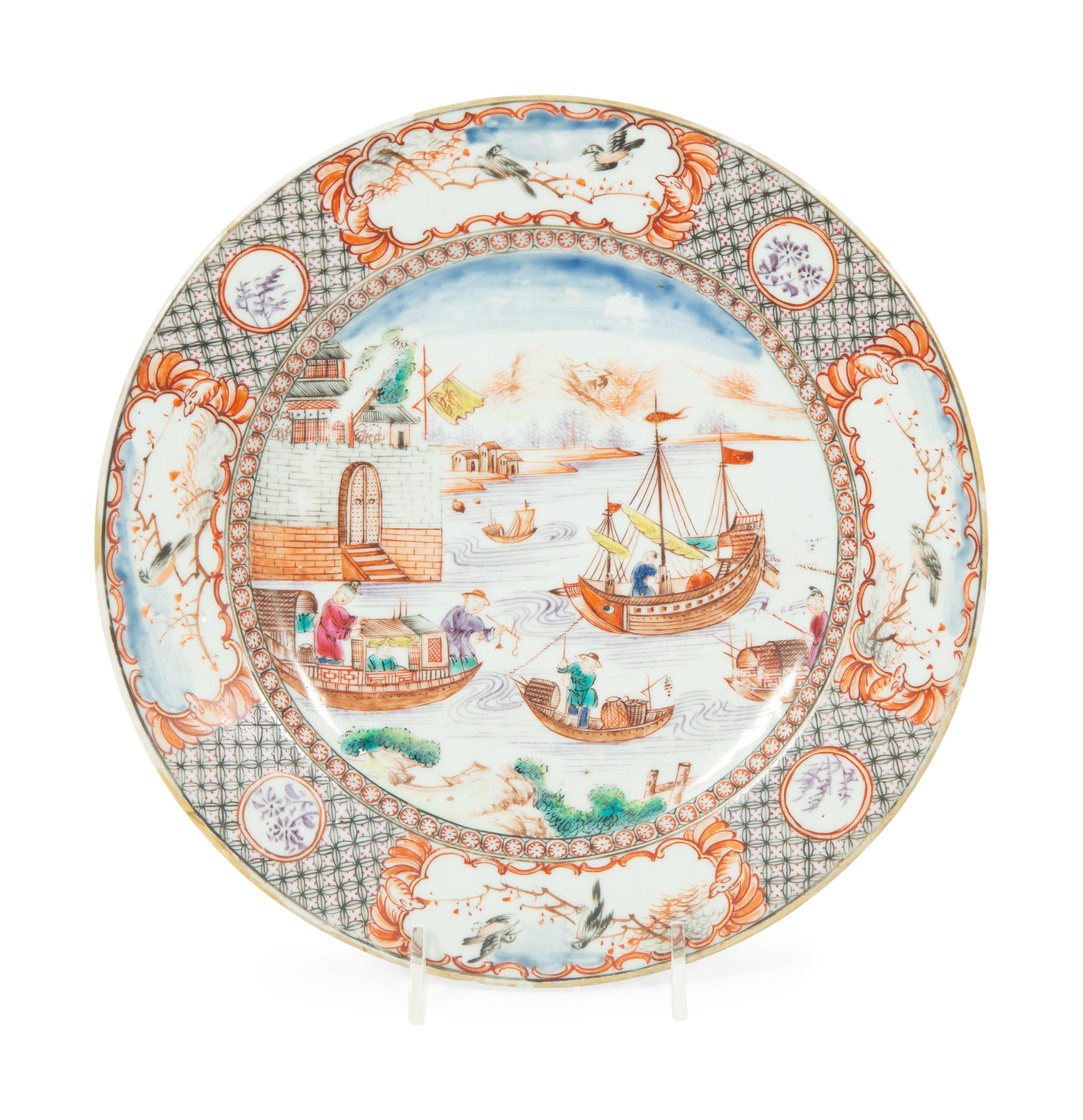 Three Chinese Export Porcelain Plates