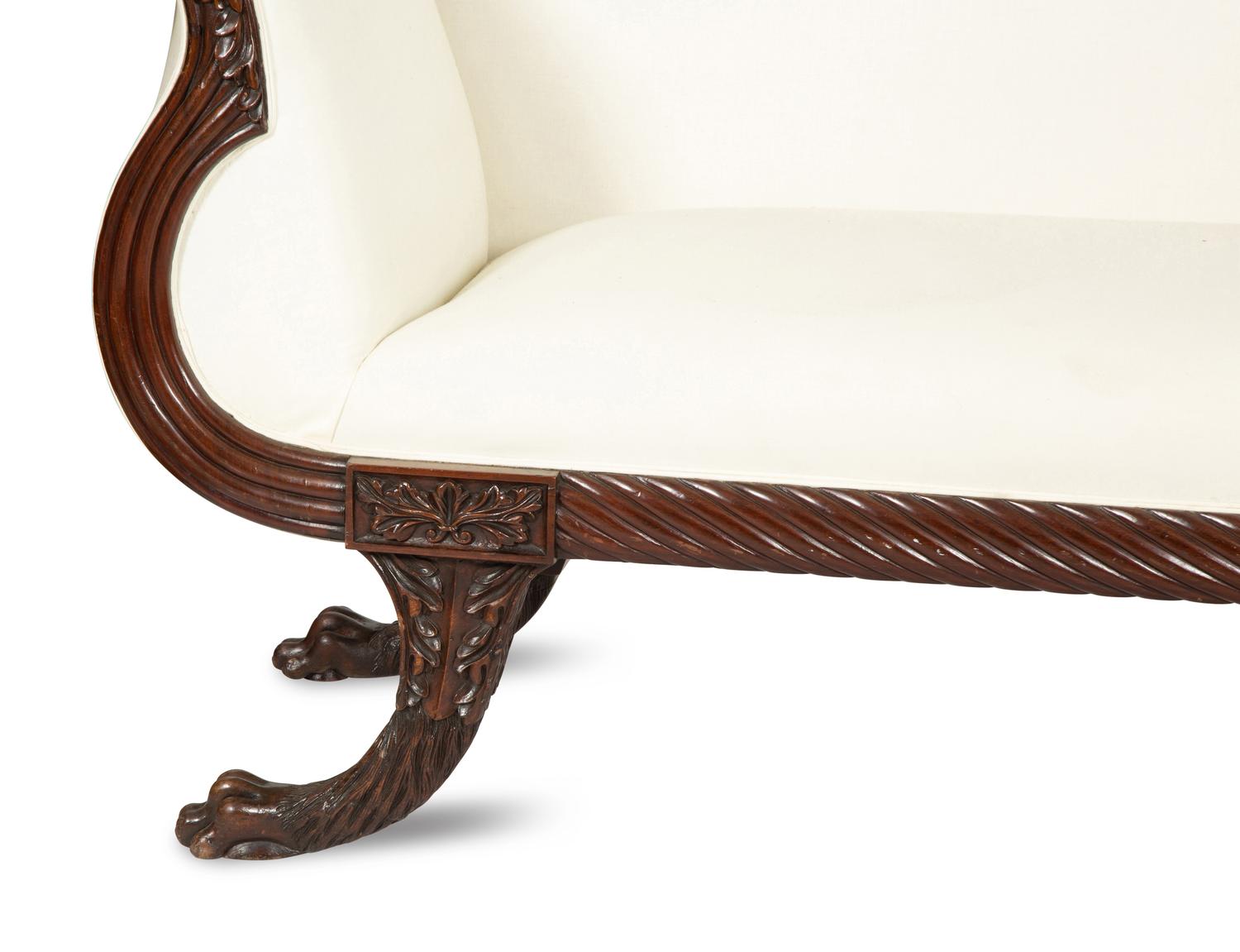 A Classical Style Carved Mahogany Sofa