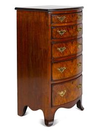 A Georgian Style Bow Front Diminutive Chest