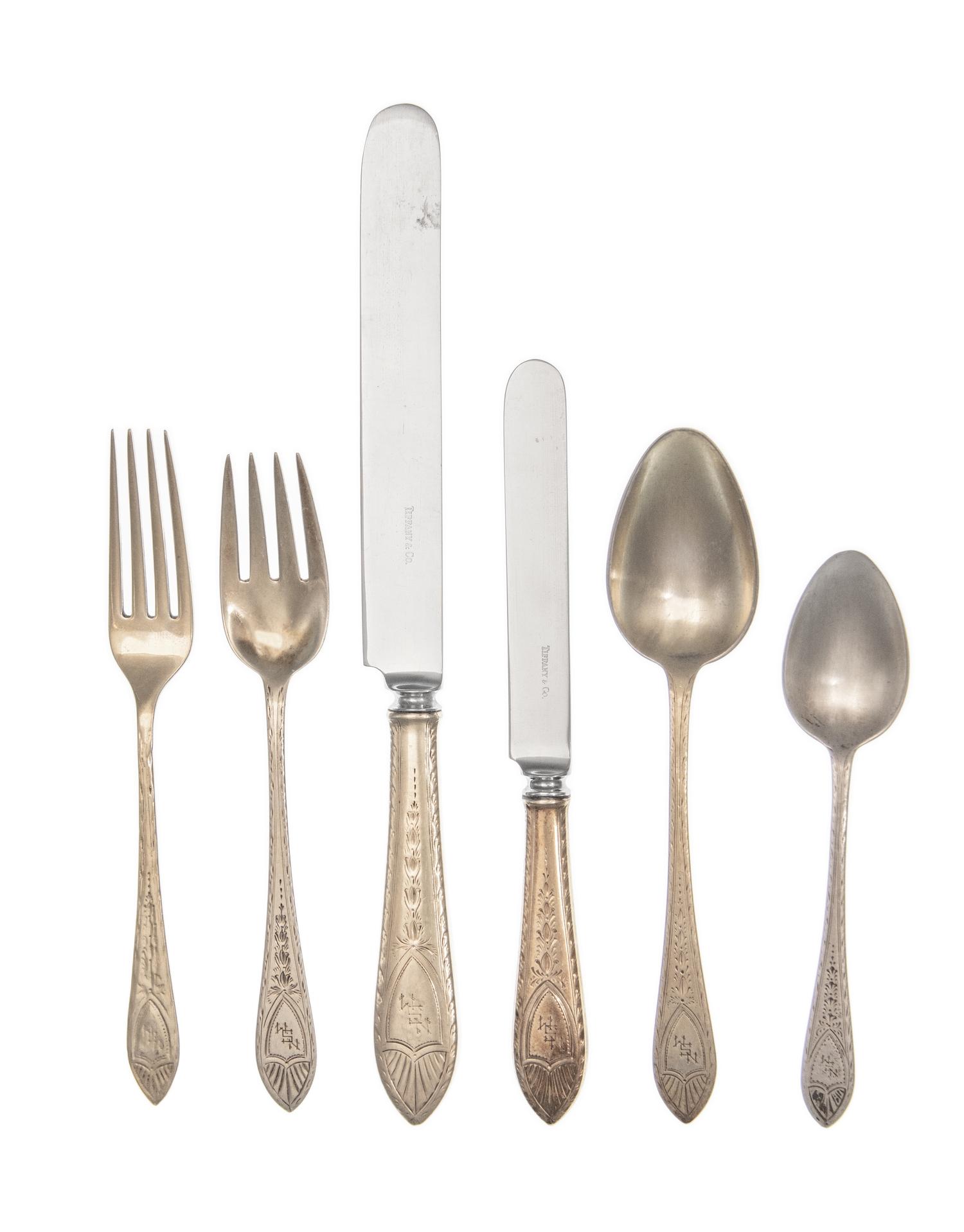 An American Silver-Gilt Flatware Service