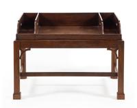 A George III Style Mahogany Butler's Tray Table Height 24 x width 32 1/2 x depth 21 1/2 inches. — 19TH CENTURY