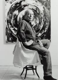Group of 4 Portraits of Artists (including Jasper Johns, Roy Lichtenstein, Andy Warhol with Russell Means, and an unknown artist's hand with sketchbook)