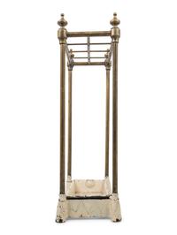 An English Brass and Painted Tôle Umbrella Stand