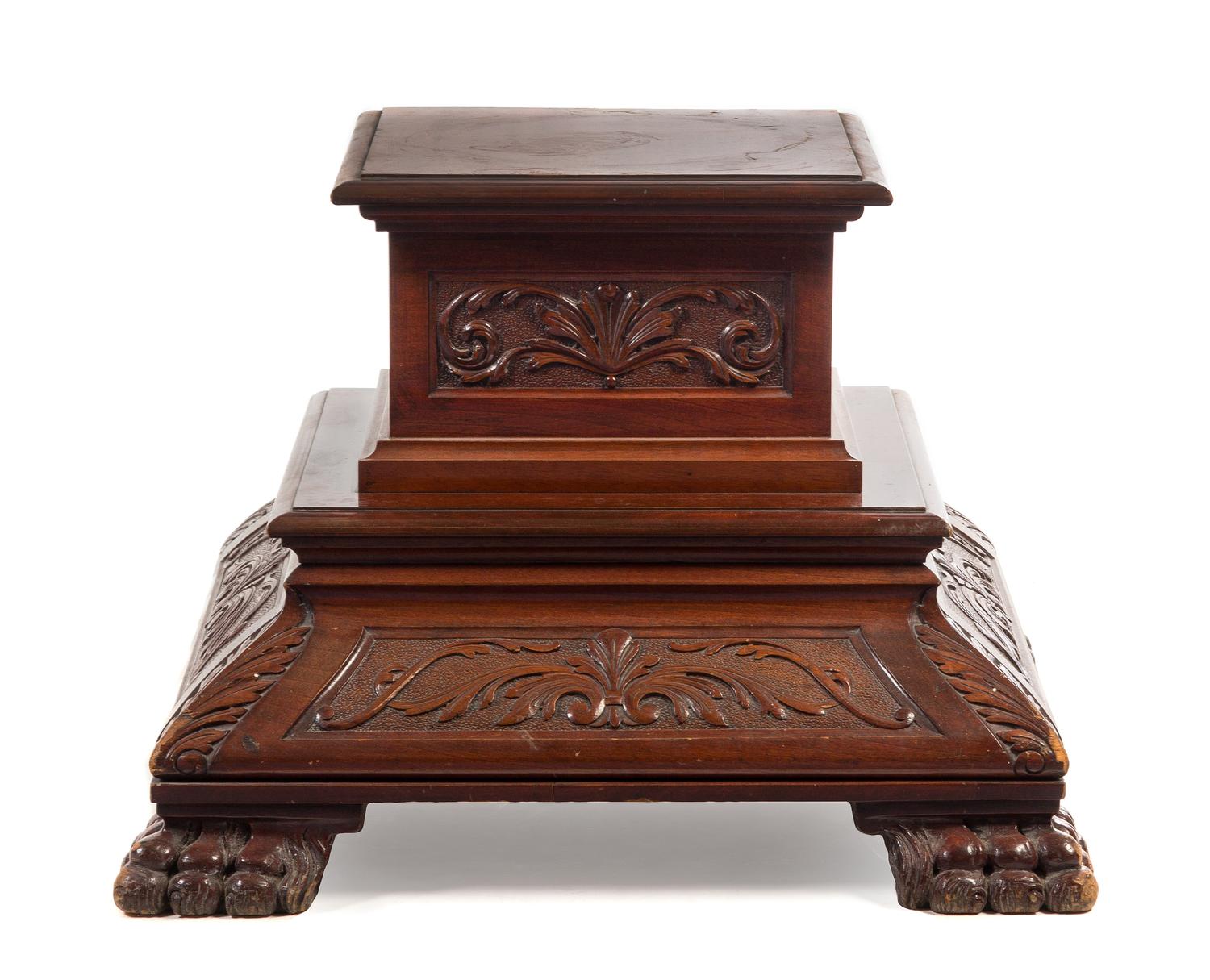 A Baroque Style Carved Walnut Pedestal