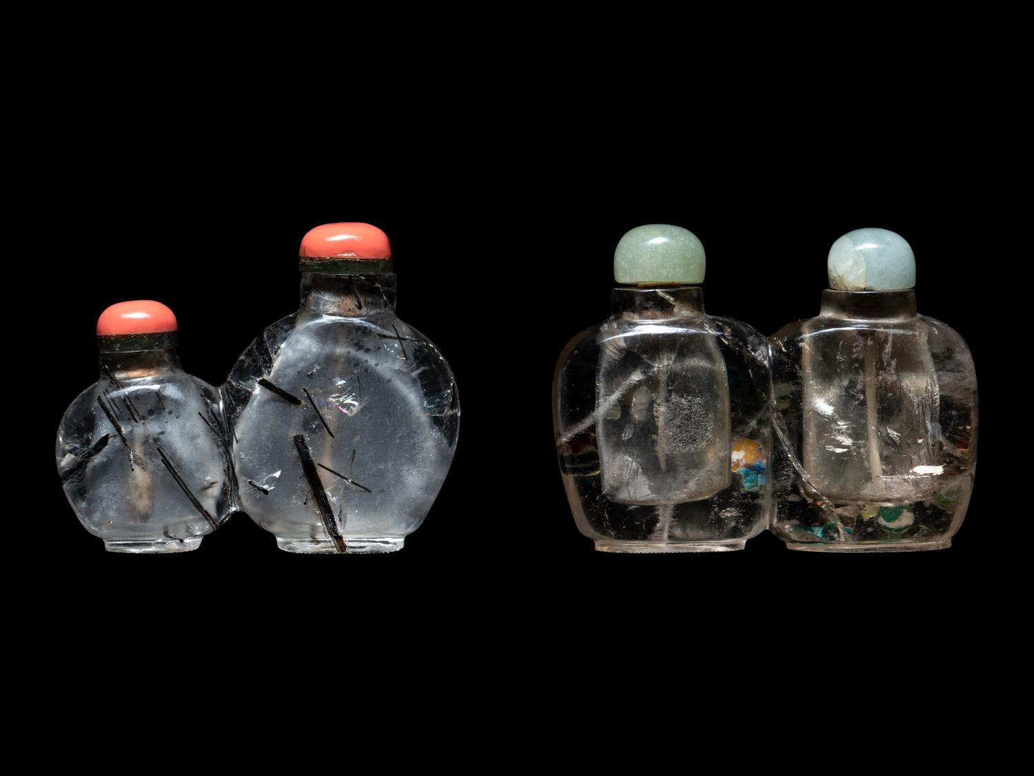 Two Chinese Crystal 'Double' Snuff Bottles