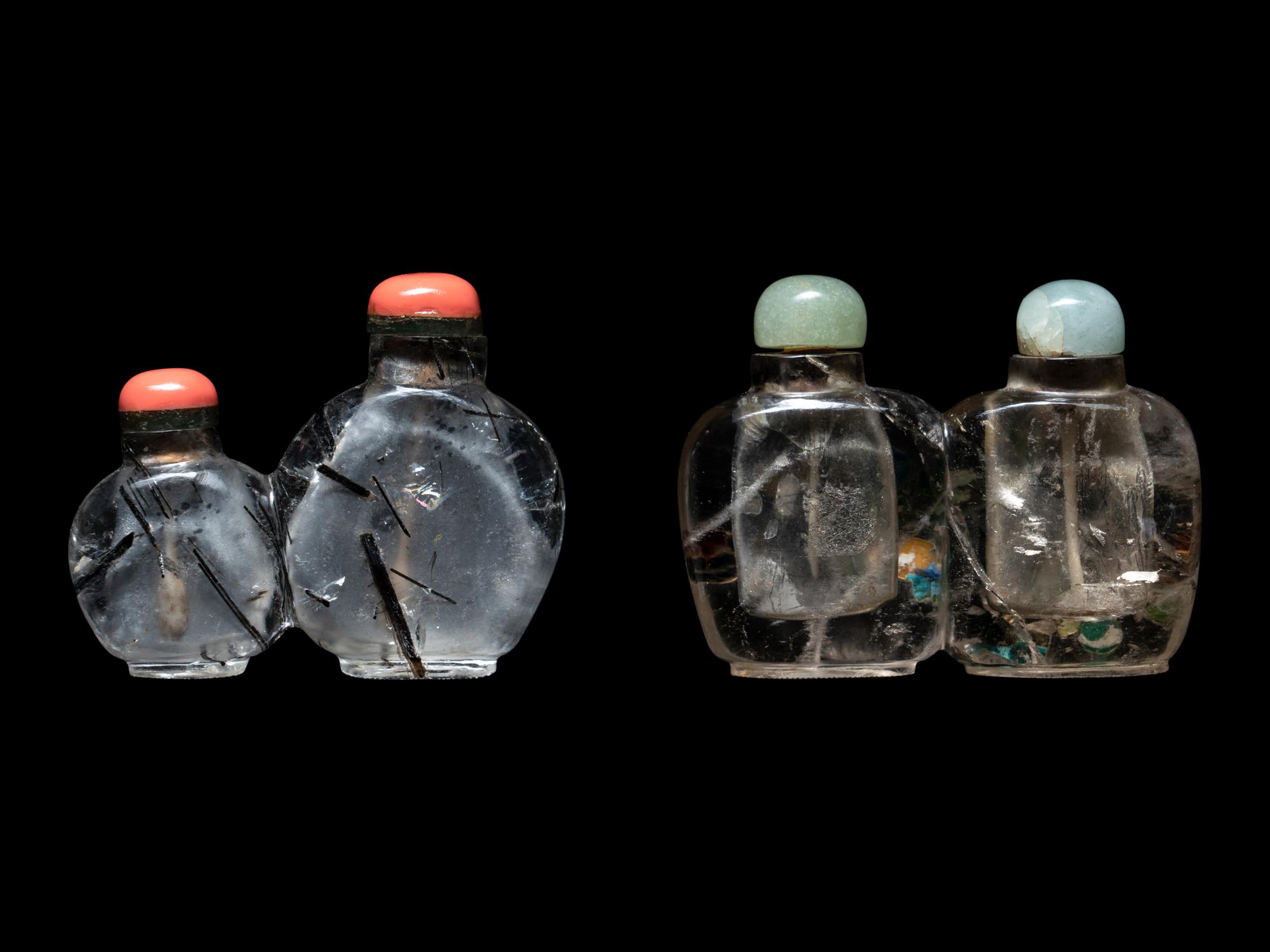 Two Chinese Crystal 'Double' Snuff Bottles
