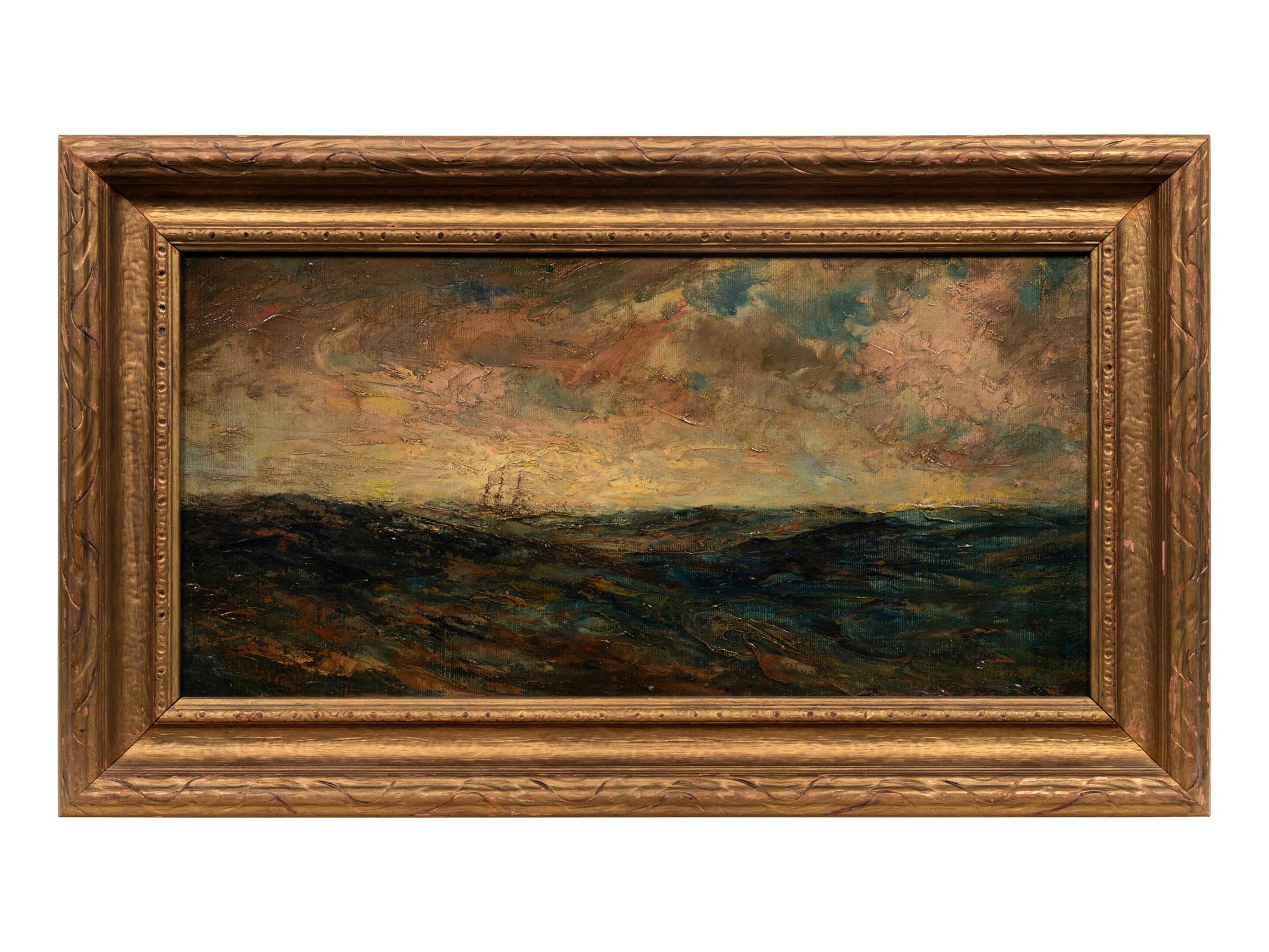 Stormy Sea with Three Masted Ship