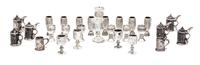 A Collection of Silver Drinking Articles, Various Makers, comprising a set of eight tumblers of baluster form; a set of six goblets hav