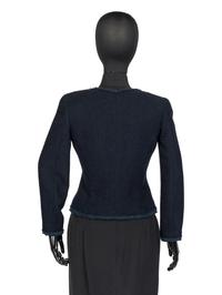 Chanel Blue Tweed Jacket and Camellia Brooch, 1990s