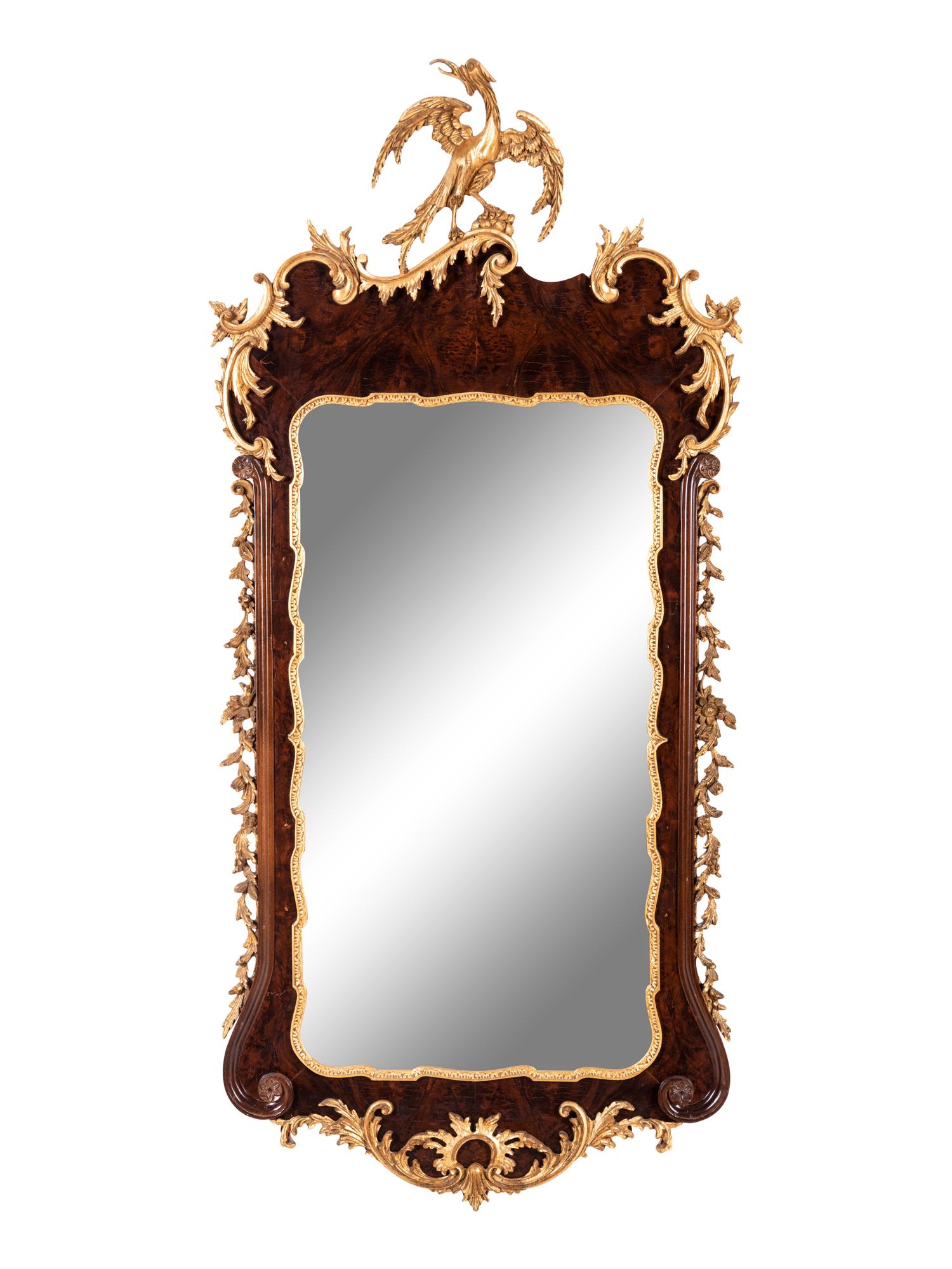 A George II Style Parcel Gilt Mahogany Mirror