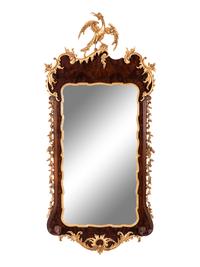 A George II Style Parcel Gilt Mahogany Mirror