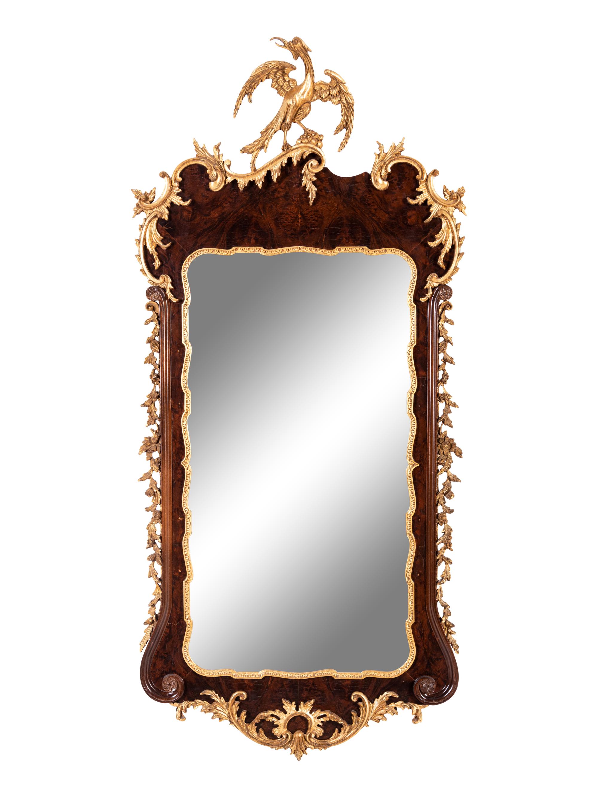 A George II Style Parcel Gilt Mahogany Mirror
