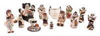 Fourteen Acoma Pottery Figures — Various Makers
