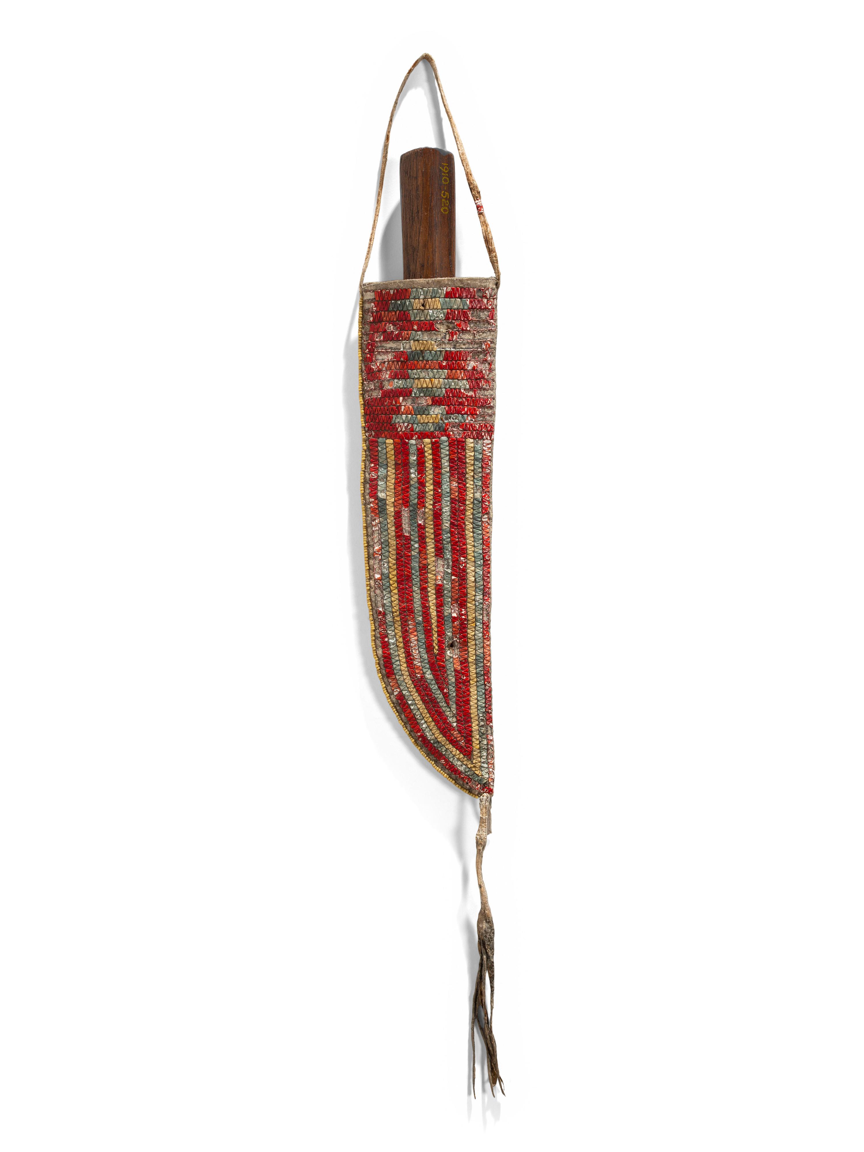 Sioux Quilled Knife Sheath, with Knife