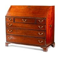 A George III Mahogany Slant-Front Bureau