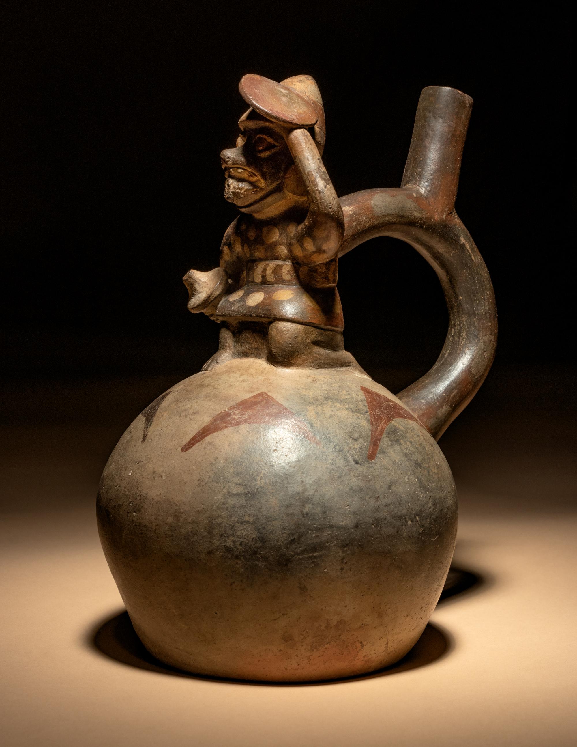 A Moche Stirup Vessel with Figure
