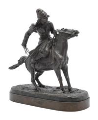 A Russian Bronze of a Figure on Horseback