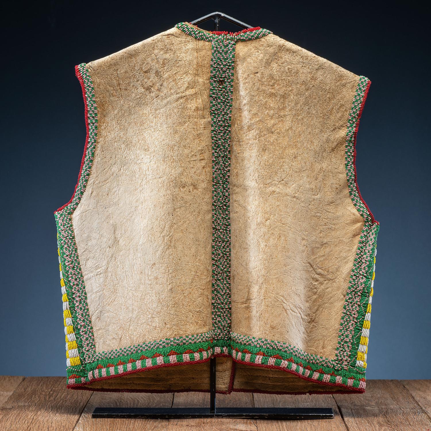 Northern Plains Beaded Hide Vest, with Boy Scout Imagery