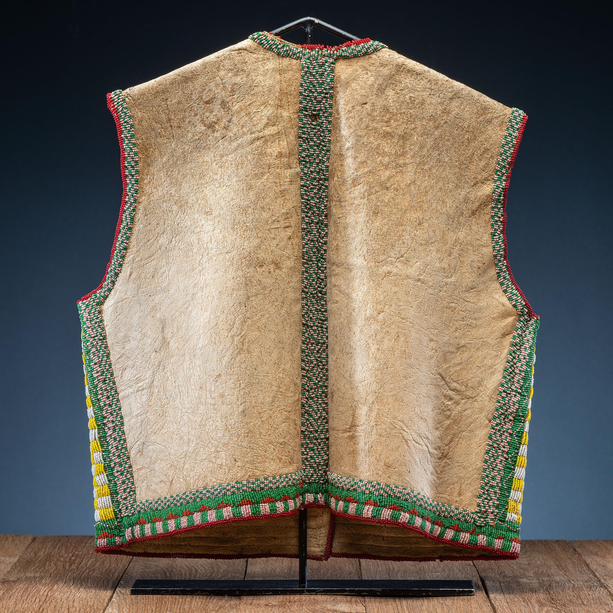 Northern Plains Beaded Hide Vest, with Boy Scout Imagery