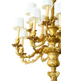 A Louis XV Style Gilt Bronze Sixteen-Light Chandelier