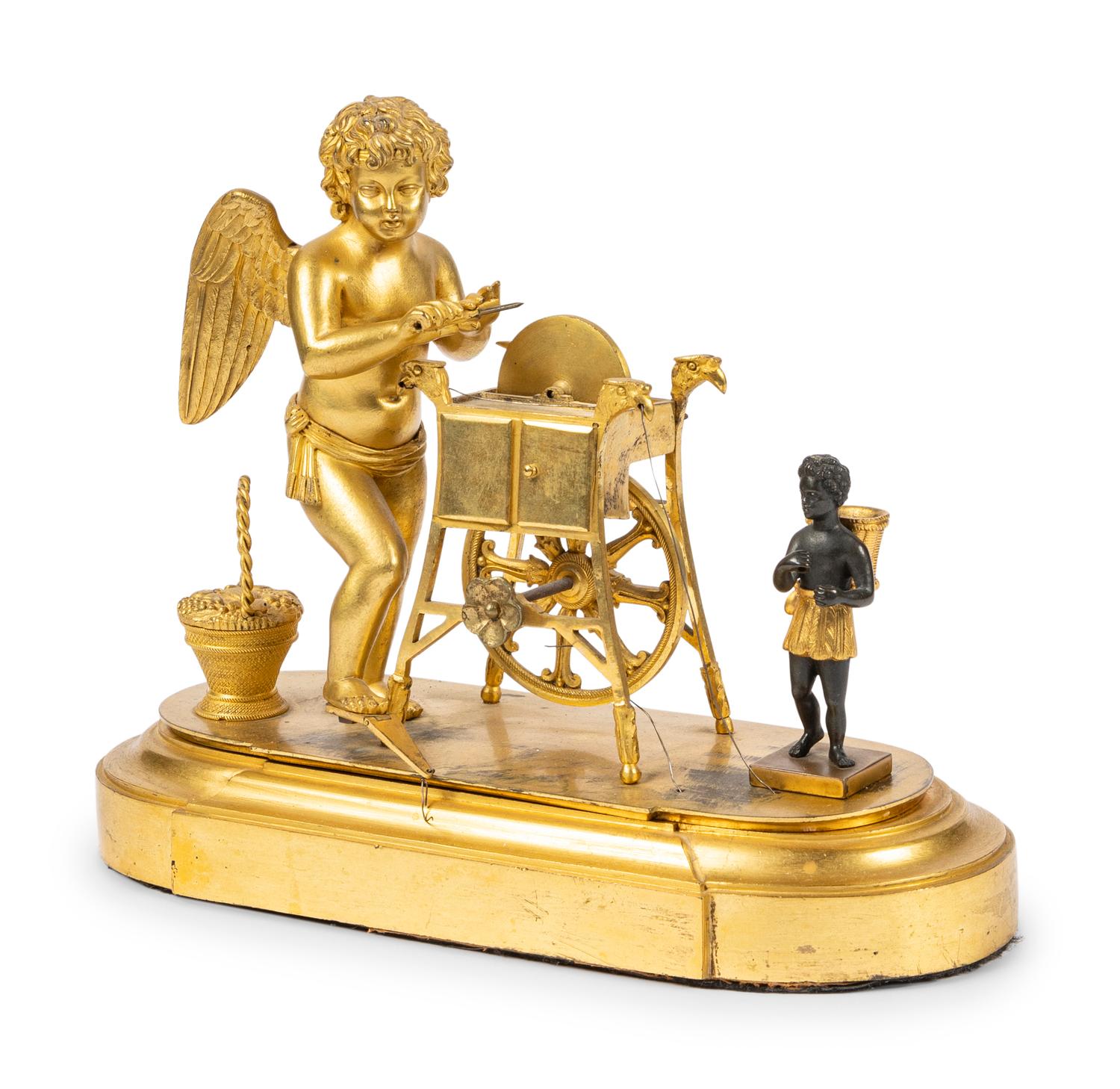 A French Gilt Bronze Articulated Figural Group