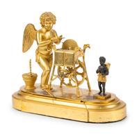 A French Gilt Bronze Articulated Figural Group