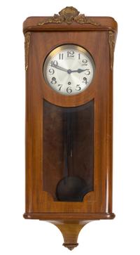 A Continental Walnut Cased Wall Clock Height 32 inches. — 19TH CENTURY