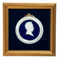[LINCOLN, Abraham (1809-1865)]. Porcelain bas-relief inaugural wall plaque, ca 1861.